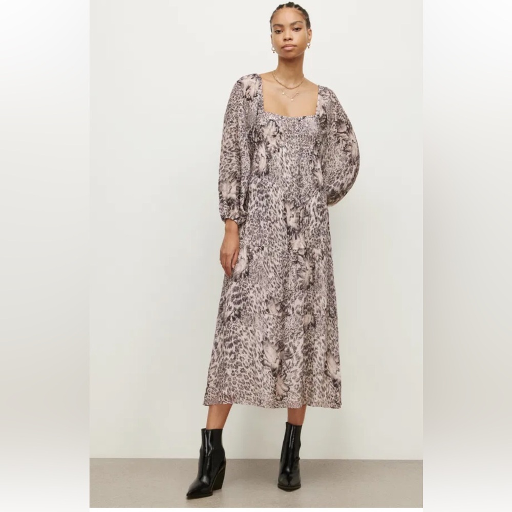 AllSaints Amara Snake Print Midi Dress - NWT - Size 4